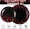 96Pcs Black and Red Party Supplies Red Dot on Black Party Plates and Napkins Disposable 350GSM Black and Red Birthday Tableware Set for Graduation Birthday Baby Shower Wedding Decorations, Serves 24